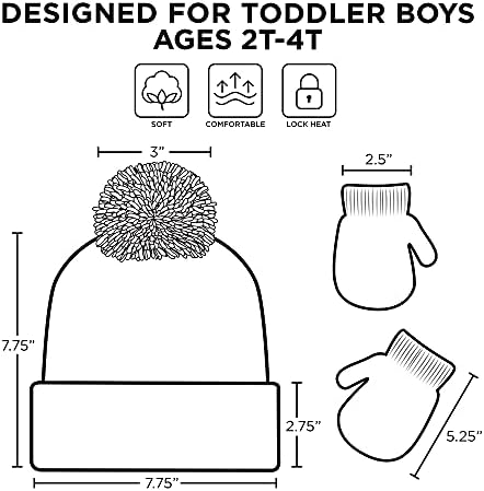 ניקלודיאון בני חורף כובע וכפפה סט, כחול של רמזים פעוט כפה לילדים גילים 2-4
