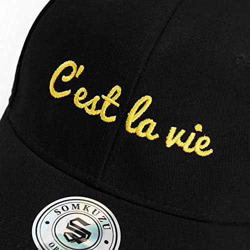 Somkuzu c'est la vie כובע בייסבול יוניסקס רקום כובע שמש כותנה מתכוונן - צבעים מרובים