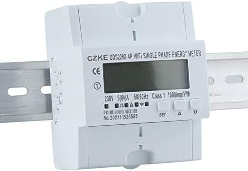 שלב יחיד של Fehauk 220V 50/60Hz 65a DIN מסילה WiFi WiFi חכם מד אנרגיה צג צג KWH Meter Wattmeter