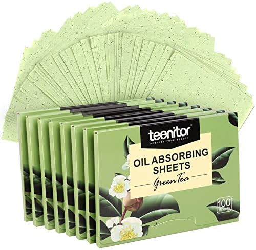 800 ספירות טבעי ירוק תה שמן בקרת סרט, נוער שמן קליטה גיליונות עבור שמנוני טיפוח עור, סופג נייר