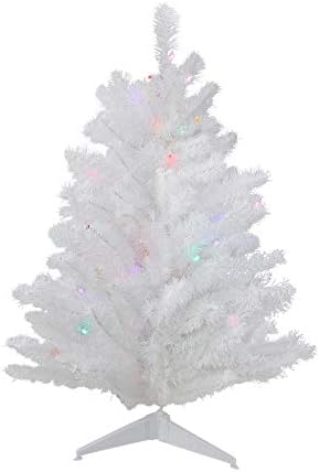 2 'עץ חג מולד מלאכותי של שלג בינונית מראש - אורות צבעוניים