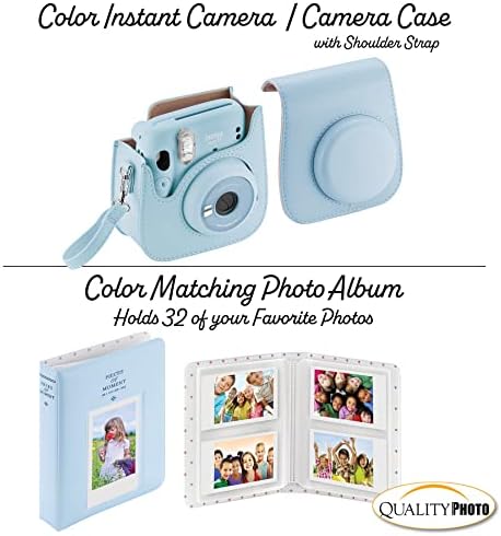 פוג 'יפילם אינסטקס מיני 11 מצלמה מיידית עם 40 הדפסי סרטי פוג' י, כולל מארז, אלבום וחבילת מתנות לאביזרים