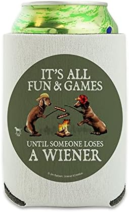 הכל כיף ומשחקים עד שמישהו יאבד כלבים של Dachshund וינר יכולים לקרר יותר - לשתות שרוול חיבוק מבודד מתקפל - מחזיק מבודד משקאות