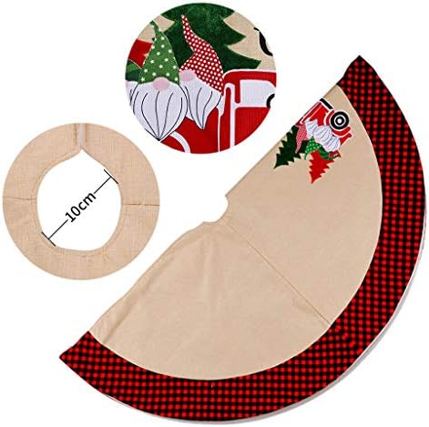 חצאית עץ חג המולד של פוגונגשי פשתן פשתן סנטה קלאוס קישוט לרצפה מחצלת מחצלת חג המולד 106 סמ