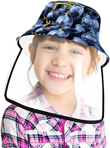 כובע מגן למבוגרים עם מגן פנים, כובע דייג כובע אנטי שמש, ענבים סגולים