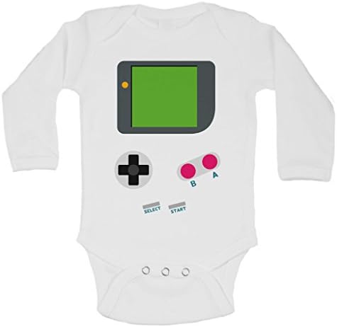 בגד גוף תינוק חמוד Vintage Gameboy חולצות מצחיקות בגדים - תמלוגים קטנים 9-12 חודשים, לבן