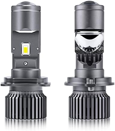 Racbox H4 נורות פנס LED מיני עדשת מקרן קנבוס עם קו ניתוק בצורת Z, 50000LM H4/9003/HB2 נורות מקרן פנס LED נורות