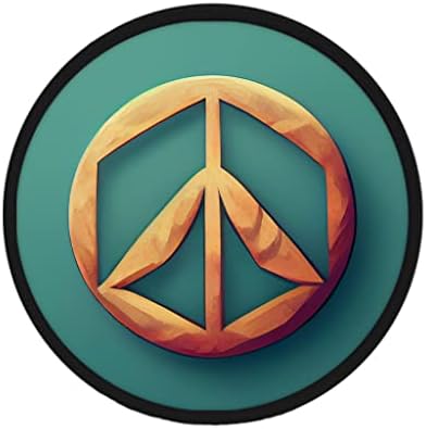 טלאי סמל שלט השלום - טלאי סגנון משחק אפליקציה לבגדים - טלאי רטרו - לבן, מלבן