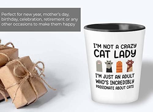 ארץ דליפה חתול ליידי יורה זכוכית 1.5oz - נלהב מחתולים - cat מתנות מצחיקות חתול אמא חתול סבתא חיית מחמד כפה