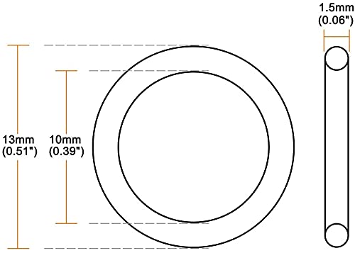 Aicosineg buna-n o-ring 13x10x1.5 ממ מטרי ניטריל גומי עגול איטום O אטם טבעת למכשיר חשמלי חלקים מכניים חיבור אינסטלציה לתיקון