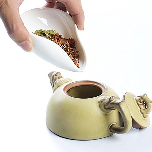 11x4 סמ חרסינה לבנה צ'ה He כלי תה - קפה שעועית שקילה משקלת מגש עלים מצגת תה - אביזר תה - סקופ תה