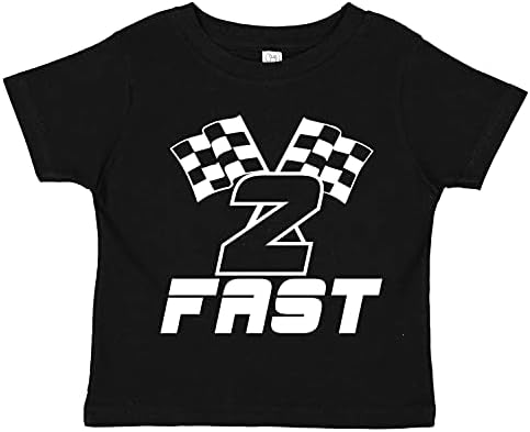 שתי מהירות של מכוניות מירוץ מהירות בת שנתיים, מסיבת יום הולדת שנייה פעוט פעוט חולצת טי שרוול קצר
