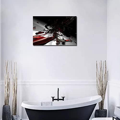 ראשון קיר אמנות-מופשט פרקטל שחור אדום לבן קיר אמנות ציור התמונה הדפסה על בד מופשט תמונות עבור בית תפאורה קישוט מתנה