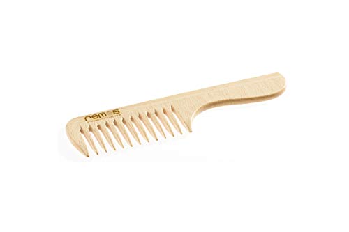 מסרק שיער של רמוס עם ידית העשויה מעץ אשור מקומי 19.5 סמ עם שיניים בינוניות