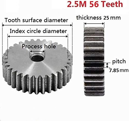 הרי גברים אביזרי 1 מחשב 2.5 מ ' 56 שיניים שלוחה הילוך פחמן 45 פלדה מיקרו מנוע שידור חלקי תיבת הילוכים הזדווגות