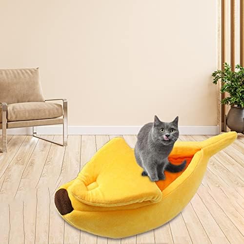 חתול מיטת בננה-כלב בית חם סירת-לחיות מחמד שינה קן כותנה כרית, חתלתול גור חתול שינה קן, יפה ציוד לחיות מחמד לחתולים גורים