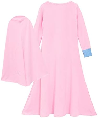 בגדי רמדאן 2 חלקים סט תלבושות נערות תלבושות חלוק+צעיף שמלת שרוול ארוך בגדים מוסלמים מסוגננים