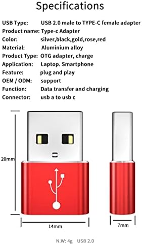 מתאם מתאם Boxwave התואם לתצוגה ASUS PREART-USB-A עד C PortChanger, USB Type-C OTG USB-A המרת נתוני טעינה-מכסף