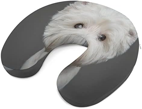 כרית נסיעות כלב טרייר יפהפיה ראש וצוואר תמיכה בצוואר כרית זיכרון קצף כרית משענת ראש בצורת U