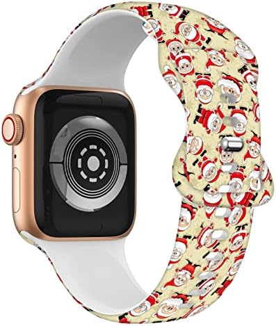 להקת חג המולד תואמת להקת Apple Watch 38 ממ/40 ממ/41 ממ, להקות חג עבור Apple Watch Series 8 7 6 5 4 3, להקת סיליקון iwatch