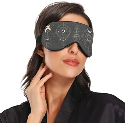 מסכת שינה של Foliosa הדפס שמימי קלאסי, מחית עיניים נוחה לנשימה לשינה משוקללת עבור נשים עם נשים עם רצועה אלסטית מתכווננת