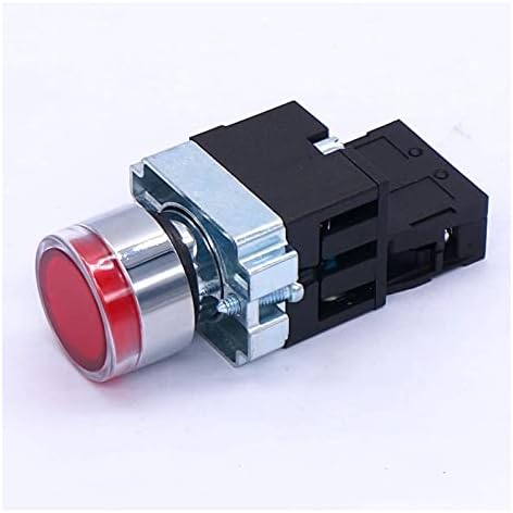 NYCR 22 ממ 1 NC מתג לחיצת כפתור אדום LED אדום 440V 10A מתגי לחצן עם מתח תאורת LED 110 וולט
