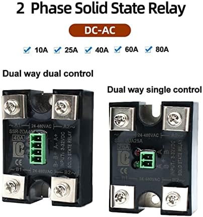 ILAME SSR-2DA10A 25A 40A CONTROC DC בקרה כפולה שליטה כפולה/פלט יחיד בקרת פלט יחיד ממסר מצב מוצק