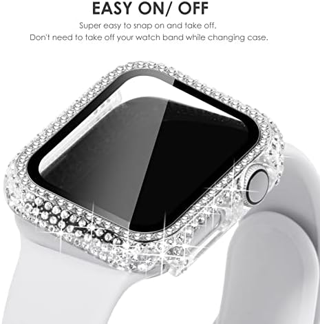 מארזי בלינג של Newways 2-Pack עם מגן מסך התואמים ל- Apple Watch 40 ממ, מארז מגן של יהלומים סלולים לחלוטין עבור IWatch SE Series