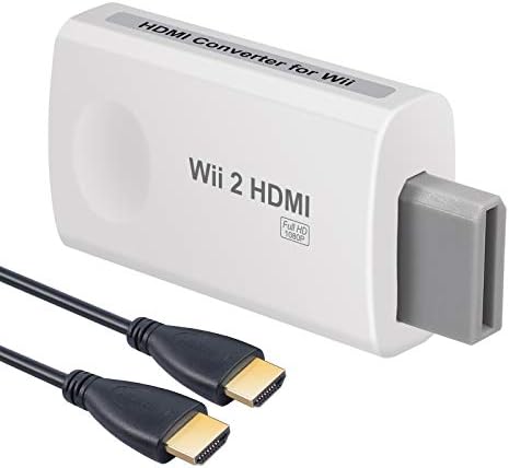 Esynic Wii לממיר HDMI, Wii למתאם HDMI WII ל- HDMI 720P 1080P מתאם ממיר שמע וידאו עם כבל שקע אודיו 3.5 ממ וכבל HDMI