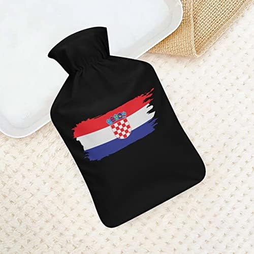 קרואטיה דגל בקבוק מים חמים מיטת גומי מיטת גומי חם יותר חמוד חמוד עם כיסוי לכאבים תקופת תקופת תקופת התכווצויות