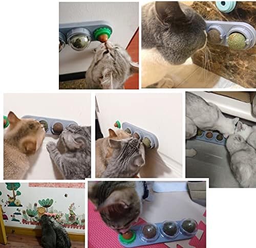 ZZJBGS חתול מנטה כדור צעצועים לחתול, 4 חבילות, צעצועים ללקק חתולים, צעצועים לעיסת חתלתול, צעצועים לניקוי שיניים, חטיפי