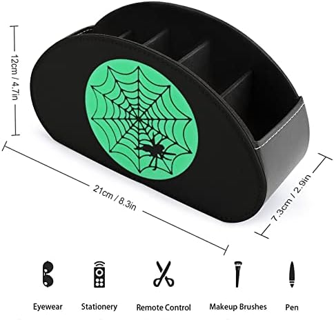 עכביש Web PU עור שולטים מרחוק מחזיק שולחנות שולחן עבודה תיבת מארגן אחסון עם 5 תאים