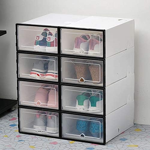 ZRSJ אטום למים 6 pc קופסת נעליים שקופה, קופסת אחסון נעליים מעוצבת אבק, ניתן להניח ארון נעליים משולב לאחסון משפחתי