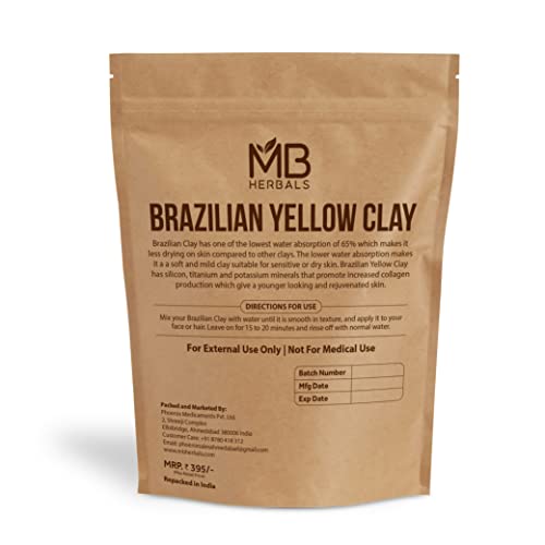 מגה עשבי תיבול חימר צהוב ברזילאי 8 עוז / עבור חבילות פנים וייצור סבון