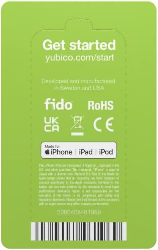 יוביקו-יוביקי 5-מפתח אבטחה לאימות דו-גורמי לאנדרואיד / מחשב / אייפון, מחברים כפולים לתאורה / יו אס בי-סי - פידו מוסמך