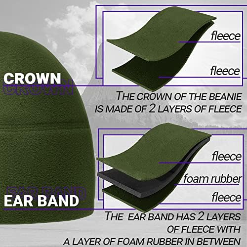 טקום טקטי פליס כפה - כובע חורף חם - יוניסקס - ספורט צבאי פרופיל נמוך בחוץ.
