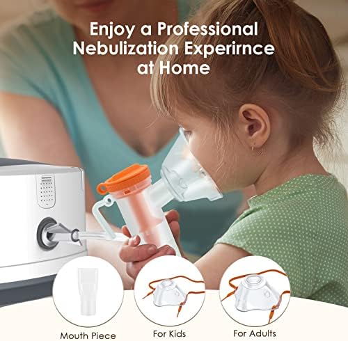 מכונת Nebulizer למבוגרים וילדים: מדחס שולחני עם 2 אביזרי פה ומסיכה מוגדרים - מכונת טיפול סילון אישי נייד לשימוש ביתי
