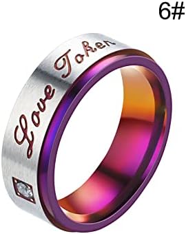 טבעות מערביות לנשים צבעוניות סגולות ואוהבות טבעת זוג סגול טבעת טבעות טיטניום אמריקאיות