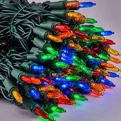 Joiedomi 77.4ft 300 ספירת אורות מיתר LED מולטי -צבעים לחג המולד, 2 חבילה של 150 ספירה 38.7 רגל נורות LED נורות חוט ירוק