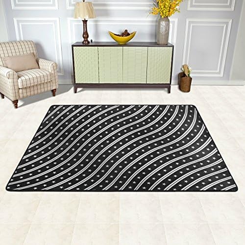 ColourLife שטיחים קלים שטיחים שטיחים שטיחים רכים שטיח שטיח שטיח לילדים חדר סלון חדר סלון 72 x 48 אינץ 'כוכבים לבנים