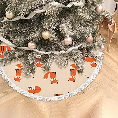 חצאיות עץ חג המולד xollar גדולות שועלים מצוירים 48 אינץ