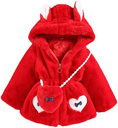 בגדי חורף ארוכים+תיק רוכסן ילדים ילדים מעיל מעילים חמים מצויר מצויר שמור על מעילי שרוול קפוצ'ון לבנות פעוטות