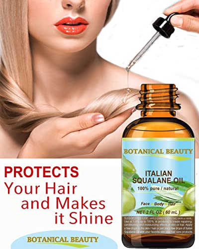 בוטני יופי טבעי איטלקי סקוואלן קרם לחות שמן עבור פנים, גוף ושיער, 4 פלורידה.עוז