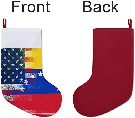 דגל אמריקאי וונצואלה גרבי חג המולד לבן סופר קטיפה רכה אופנה עיצוב חג המולד גרבי חג המולד
