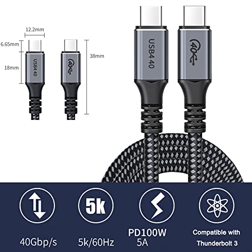 Kuyiohifi USB 4 כבל תואם ל- Thunderbolt 3 כבל 100W 40GPBS USB כבל PD מהיר E-MART 40GBPS 8K@60Hz לתצוגת סטודיו של
