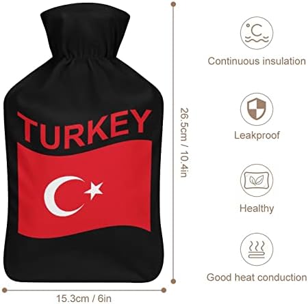 דגל טורקיה בקבוק מים חמים 1000 מ ל עם כיסוי רך נשלף חם קר חבילת מים הזרקת תיק עבור יד רגליים חם מיטה חם יותר
