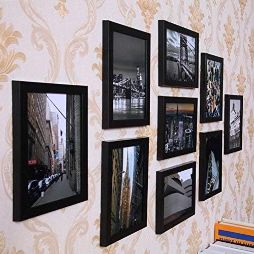 ZCXIYU 9 PCS מסגרות קיר צילום מגדירים מסגרת תמונה מעץ עץ קישוט מינימליסטי סלון 7 אינץ 'שילוב חדר שינה צילום קיר