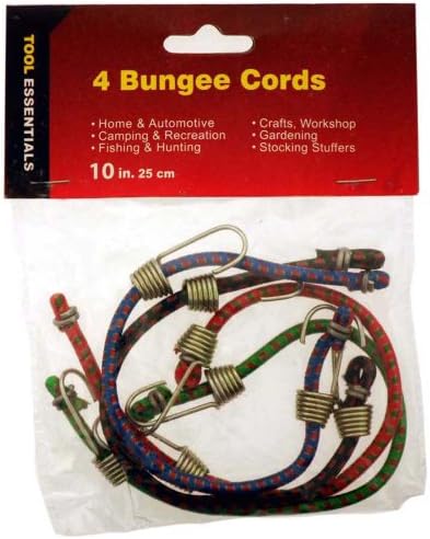 כלים חיוניים 4 חתיכות מיני בנג'י כבלים -10 x 25 סמ: -TA8509-4 -YH