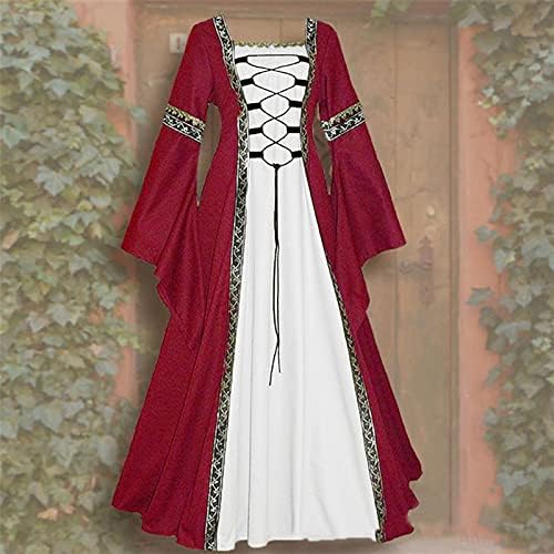 נשים שמלת רנסנס פיות שמלת נשף שמלת נשף צלב שרוך בקרת בטן מימי הביניים שמלה גותית ויקטוריאנית