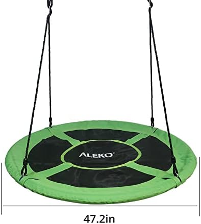 Aleko SC02 פלטפורמת צלוחית חיצונית מתנדנדת עם חבלים תלויים מתכווננים נהדרים לעץ, סט נדנדה, חצר אחורית, מגרש משחקים,